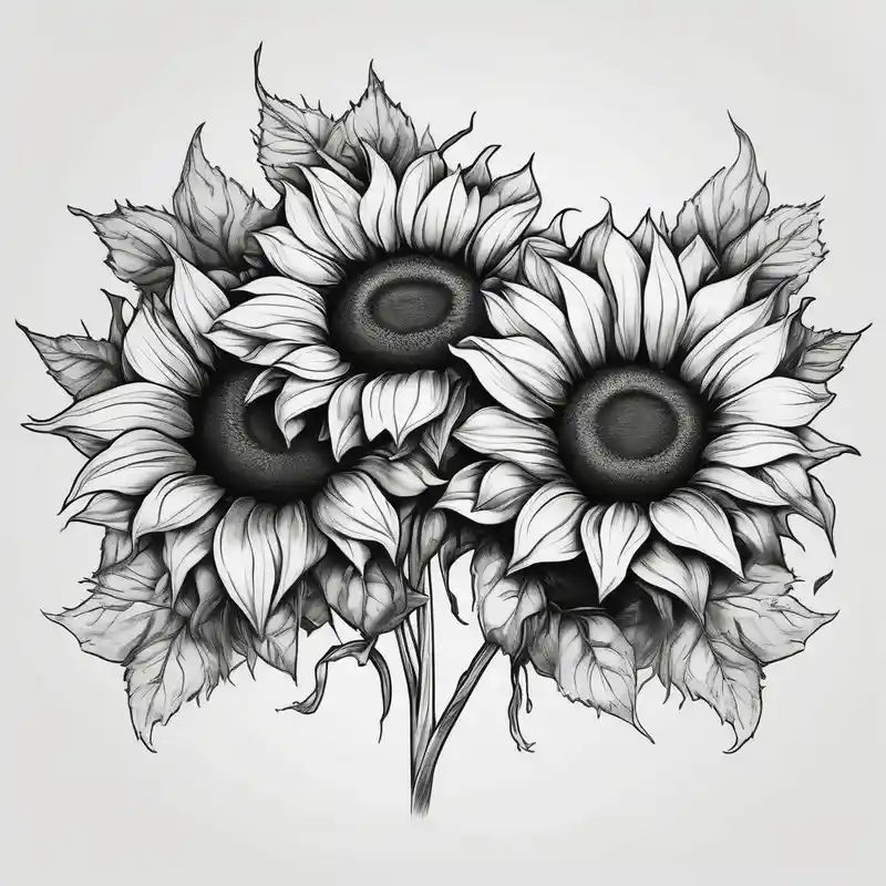 band tattoo with two sunflowers on it english dragon tattoo – Blanco y negro, Colores vivos